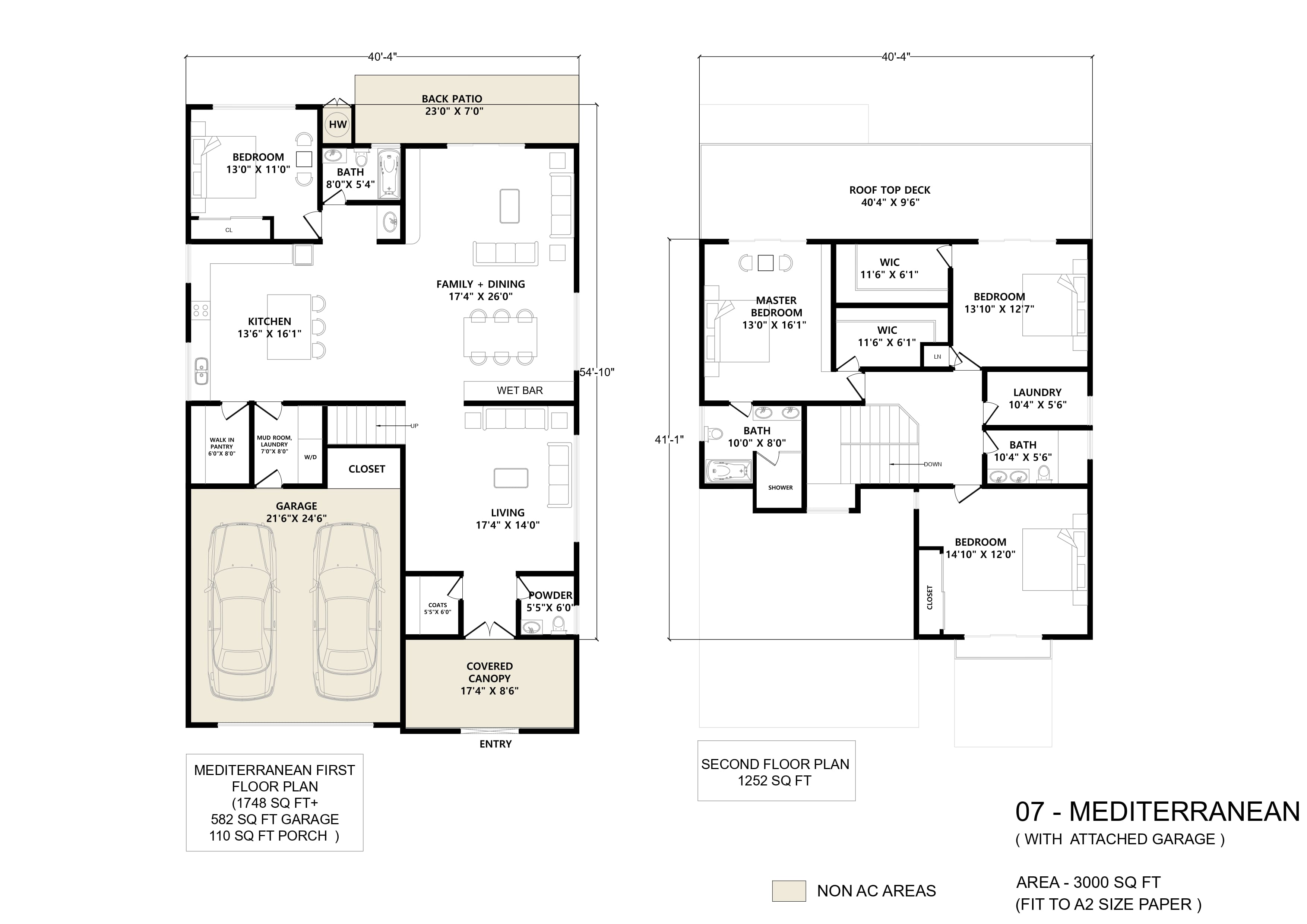 Mediterranean 3000 sq ft  - Floor plan
