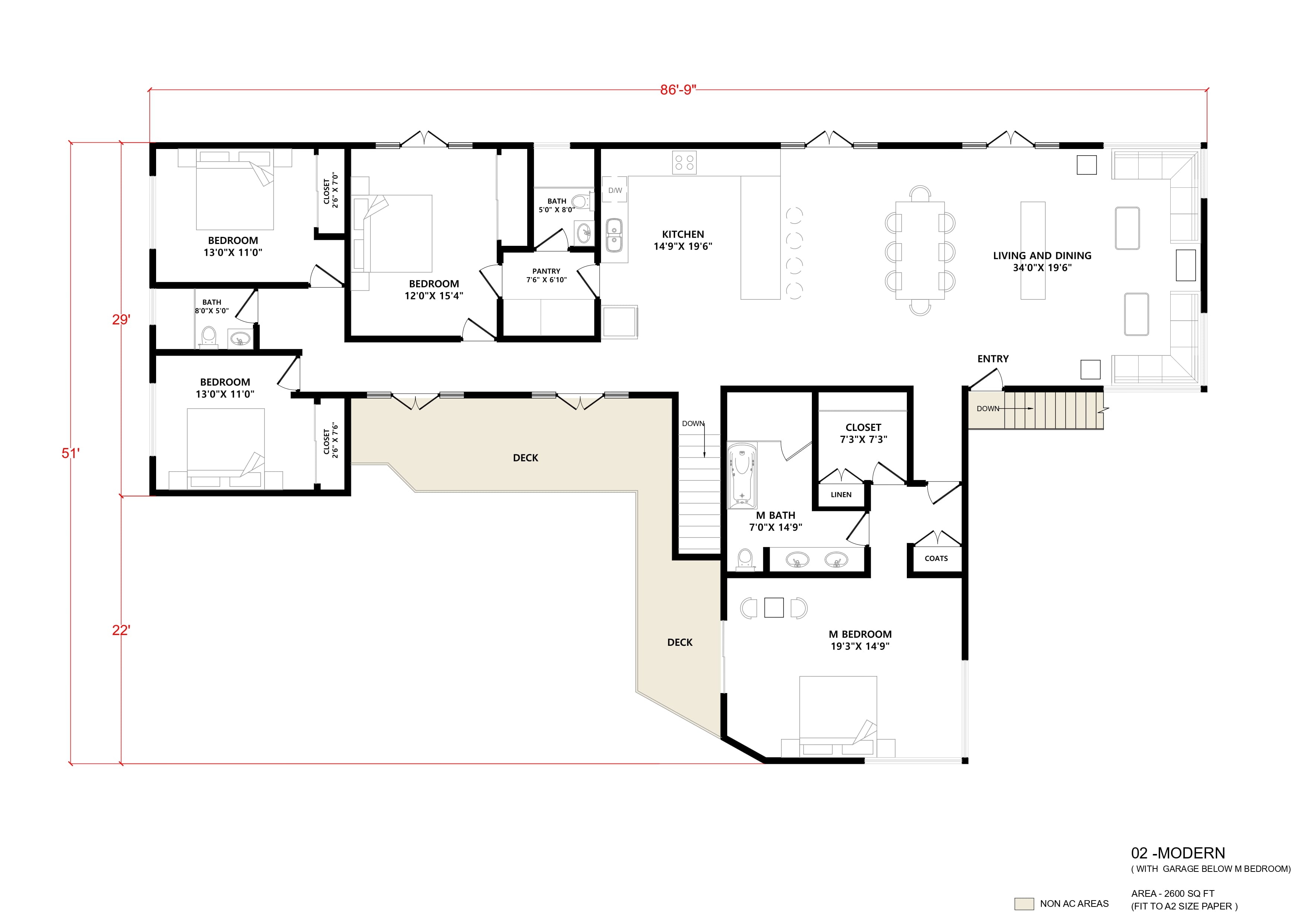 Modern 2600 sq ft - Floor plan