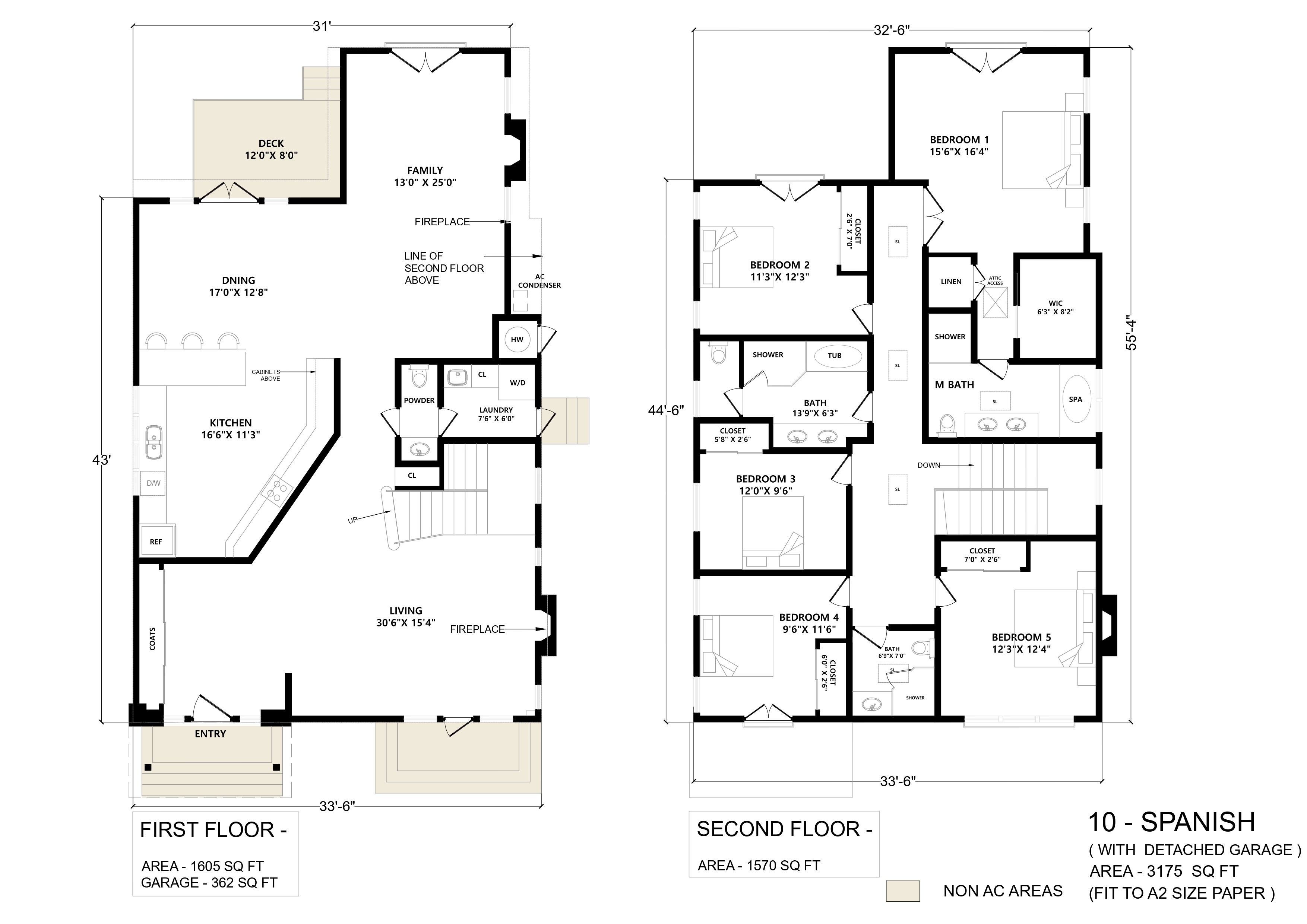 Spanish 3175 sq ft - Floor plan