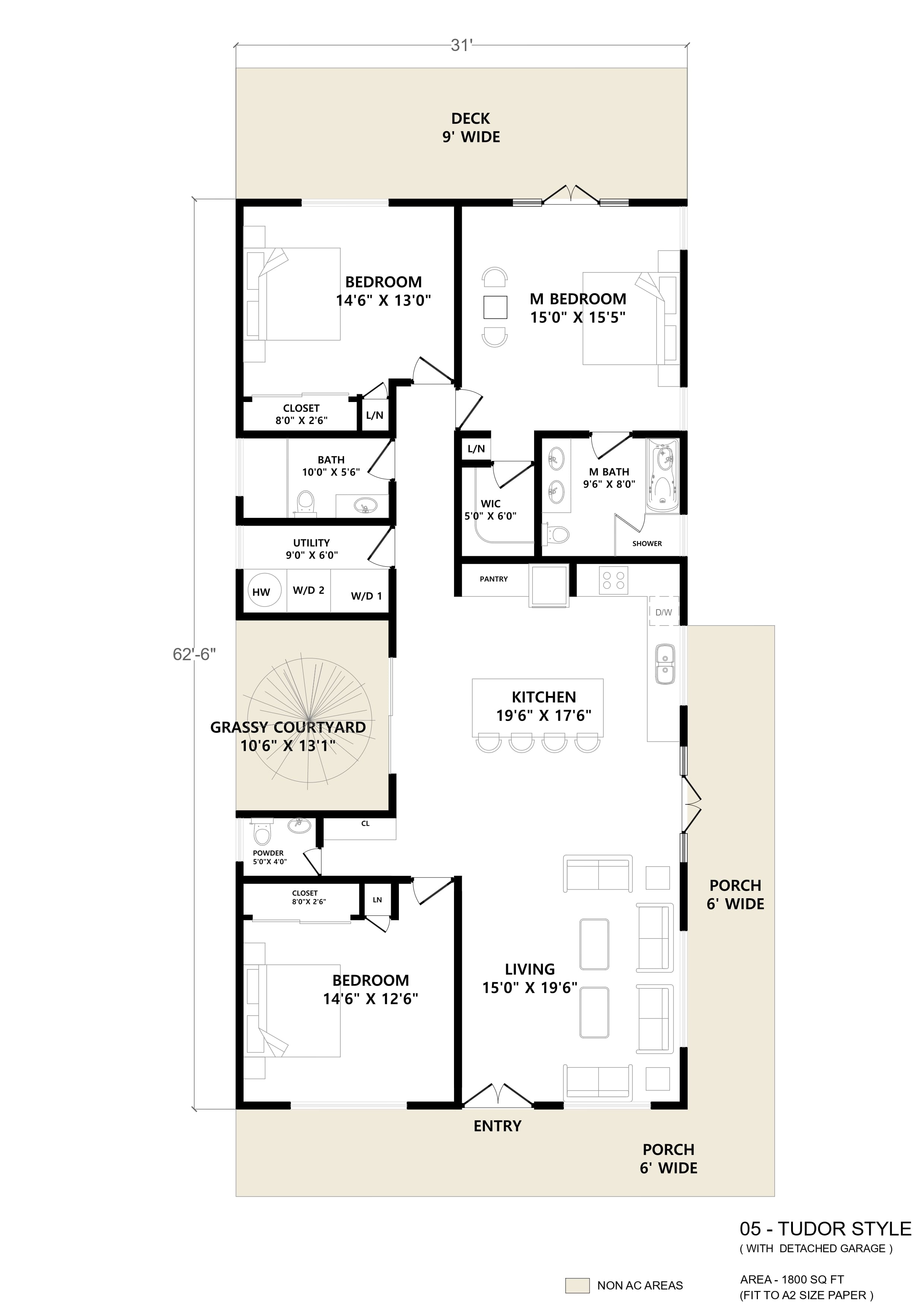 Tudor 1800 sq ft - Floor plan
